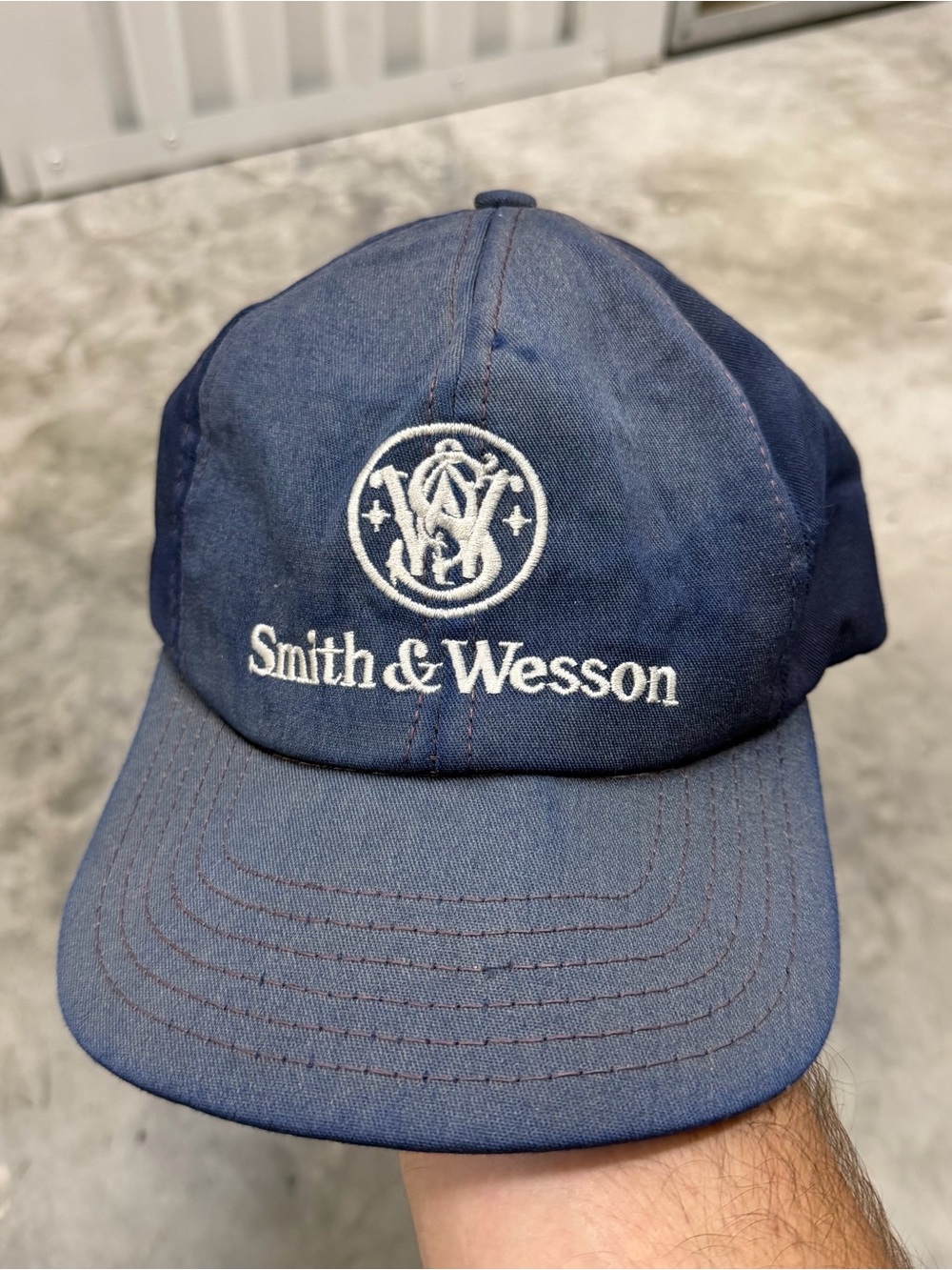 Vintage 80s Smith & Wesson Embroidered SnapBack Trucker Hat Cap Made In USA READ